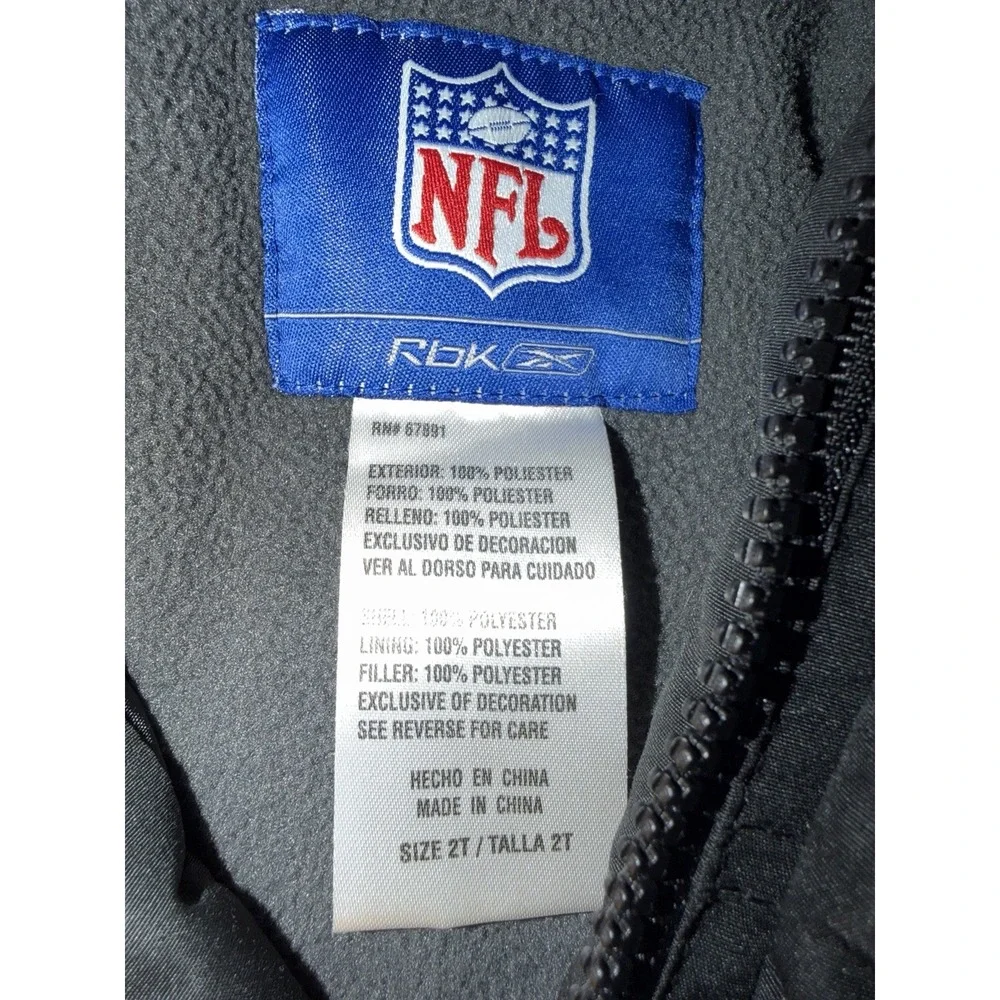 Y2K NFL Reebok Pittsburgh Steelers Puffer Jacket Toddler 2T Puffer Hooded Coat